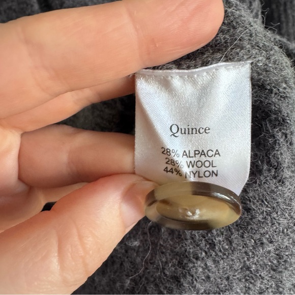 Quince Alpaca-Wool Cropped Cardigan Charcoal L $85 - Picture 9 of 10